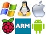 Windows, Linux, Apple, Android, Raspberry Pi